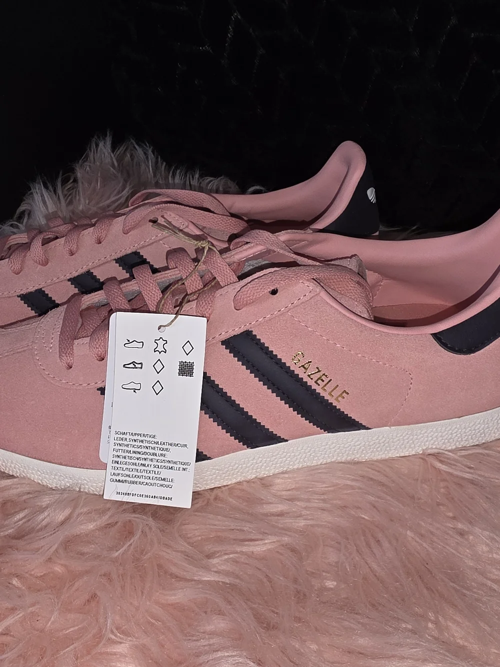 adidas Pink Gazelle Sneakers with Navy Stripes